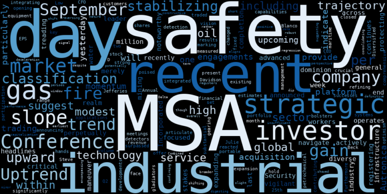 WordCloud for MSA Safety