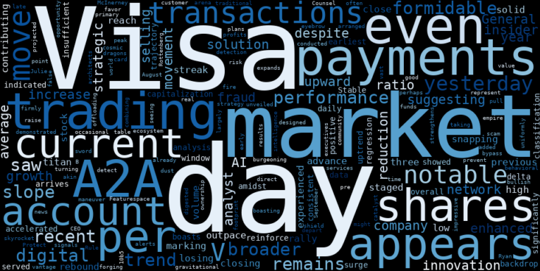 WordCloud for Visa Inc.
