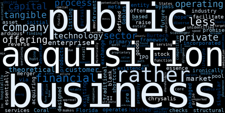 WordCloud Graph for BurTech Acquisition (BRKH)