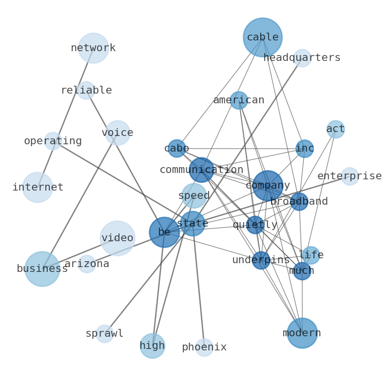 Semantic Network for Cable One (CABO)
